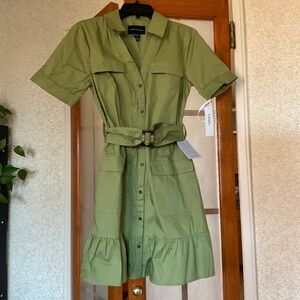 DONNA MORGAN Belted Cotton Dress